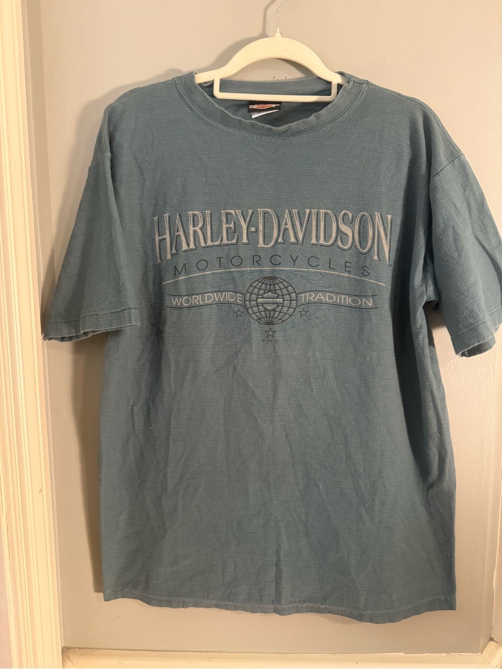 Harley-Davidson Patton Mobile AL Blue Thermal Knit T-Shirt Adult Large USA